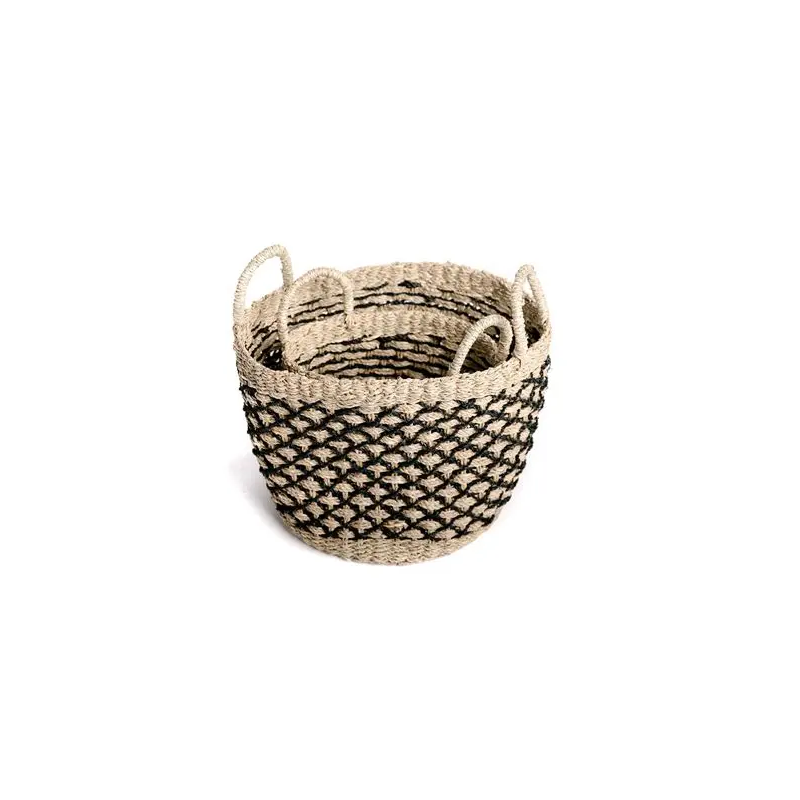 Panier tressé en jonc de mer