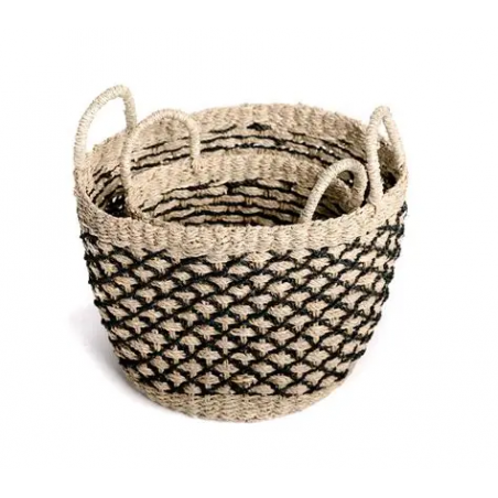 Panier tressé en jonc de mer