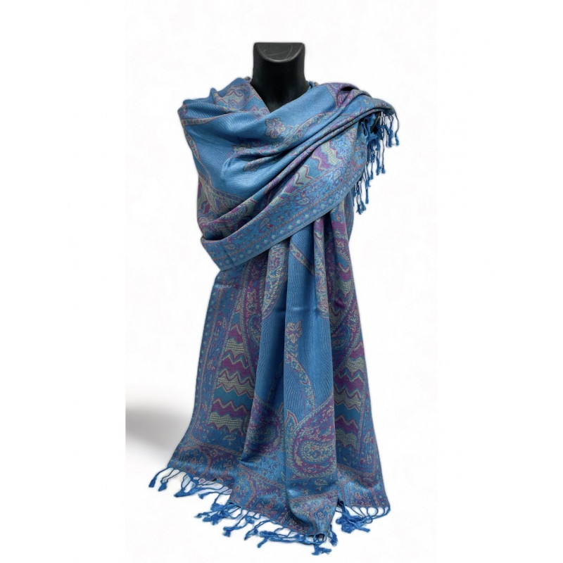 Écharpe en coton bio tissée main (Inde)